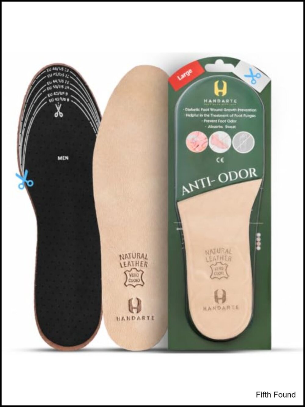 Leather Anti Odor Insoles Cuttable Odor Eater Shoe Insert Sweat Absorbing